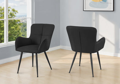 Fairmont Black Suede & Black Metal Dining Chair (Set of 2) | Ortholuxe Home