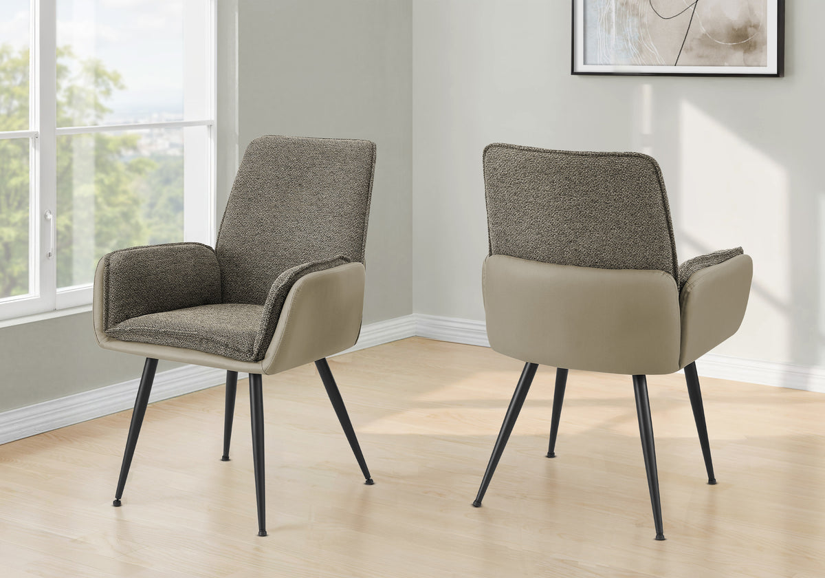 Garnet Taupe Leather-Look Dining Chair (Set of 2) | Ortholuxe Home
