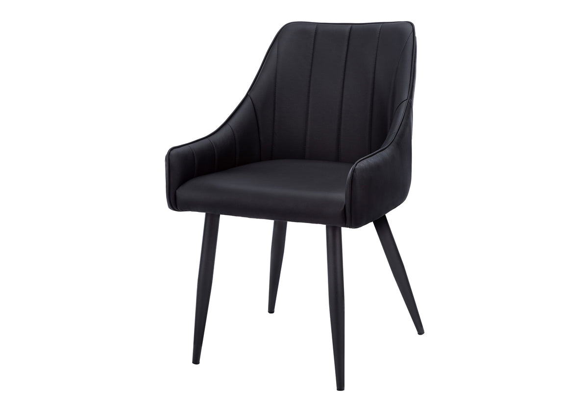 Garnet Black Leather-Look Dining Chair (Set of 2) | Ortholuxe Home - Photo 2