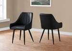 Garnet Black Leather-Look Dining Chair (Set of 2) | Ortholuxe Home