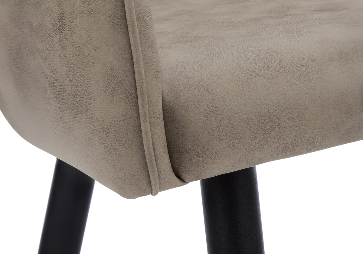 Garnet Taupe Fabric & Black Metal Dining Chair (Set of 2) | Ortholuxe Home - Photo 8