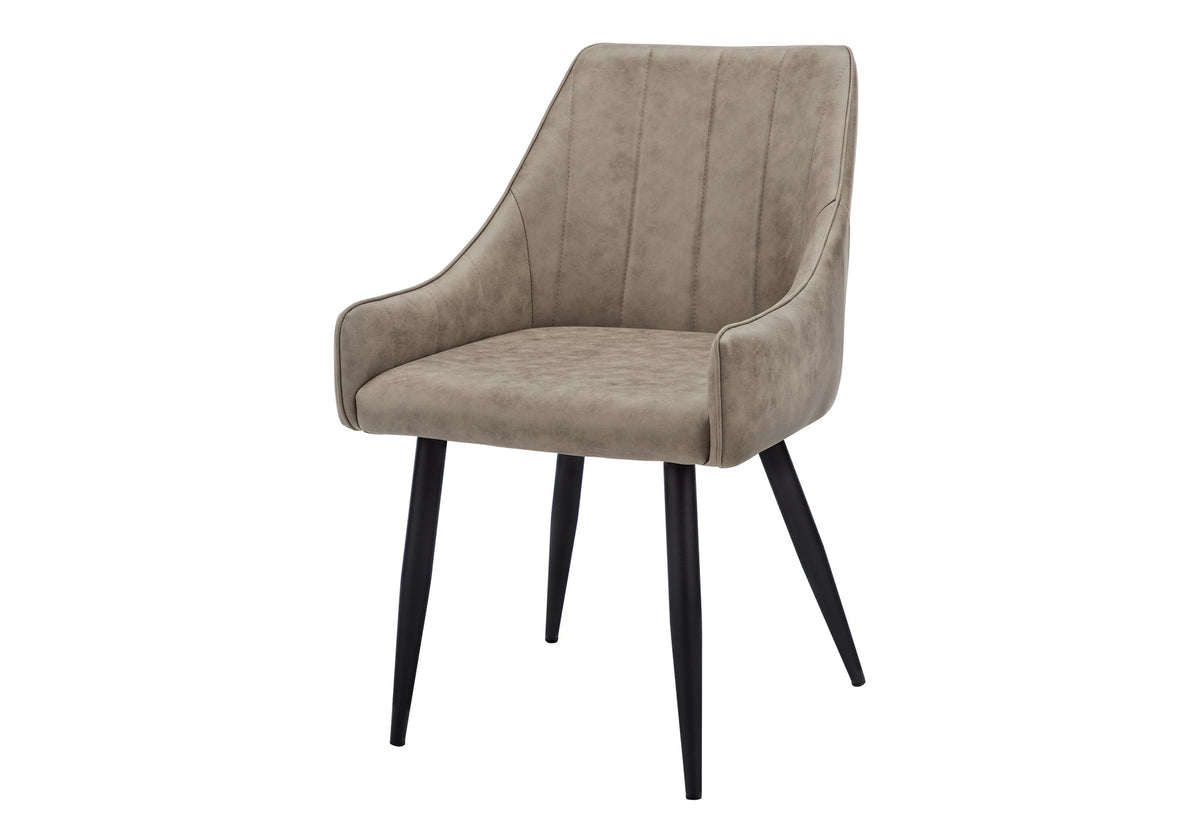 Garnet Taupe Fabric & Black Metal Dining Chair (Set of 2) | Ortholuxe Home - Photo 2