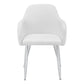 Hollis White Leather-Look & Chrome Dining Chair (Set of 2) | Ortholuxe Home - Photo 3