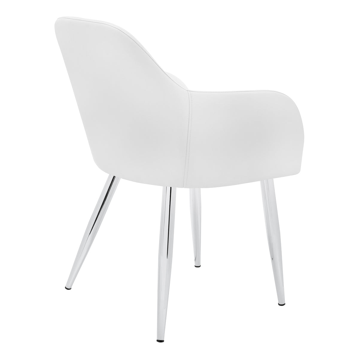 Hollis White Leather-Look & Chrome Dining Chair (Set of 2) | Ortholuxe Home - Photo 4