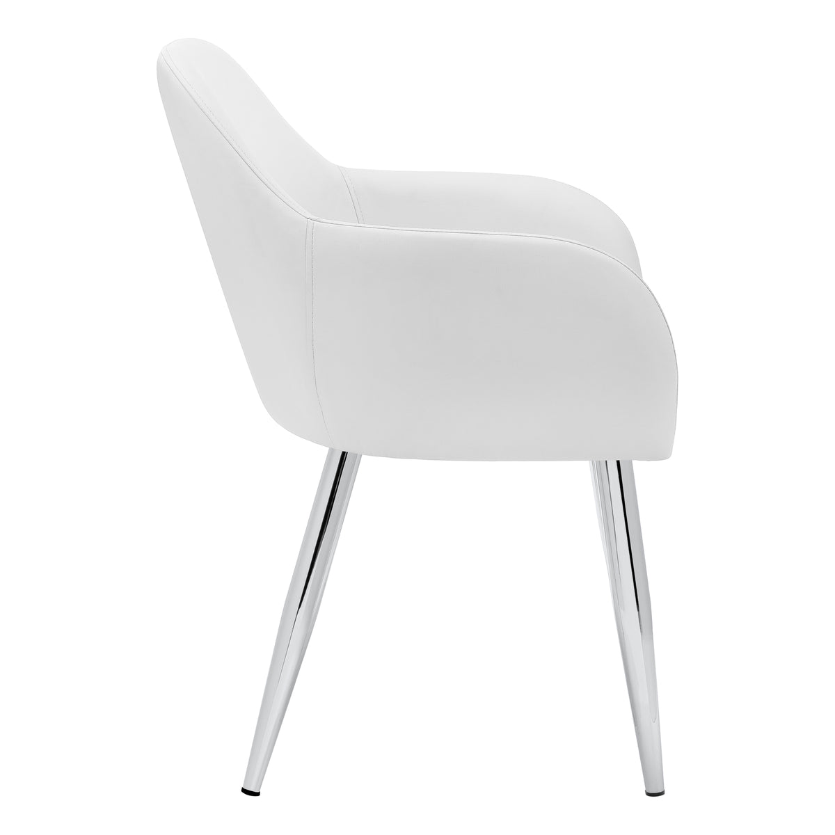 Hollis White Leather-Look & Chrome Dining Chair (Set of 2) | Ortholuxe Home - Photo 5