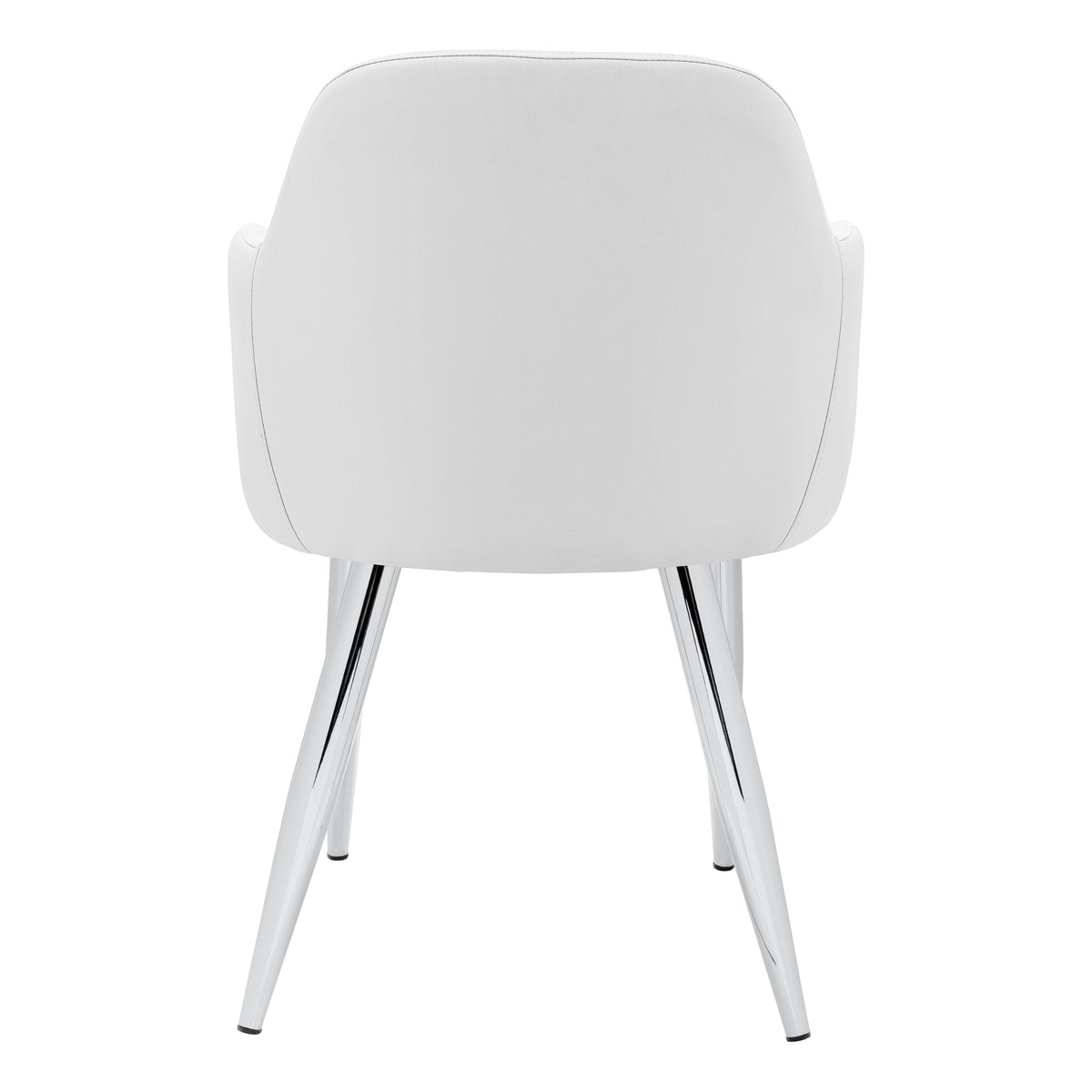 Hollis White Leather-Look & Chrome Dining Chair (Set of 2) | Ortholuxe Home - Photo 6