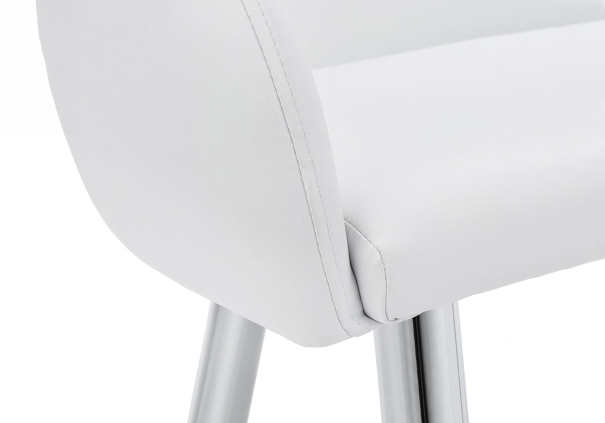 Hollis White Leather-Look & Chrome Dining Chair (Set of 2) | Ortholuxe Home - Photo 8