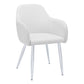 Hollis White Leather-Look & Chrome Dining Chair (Set of 2) | Ortholuxe Home - Photo 2