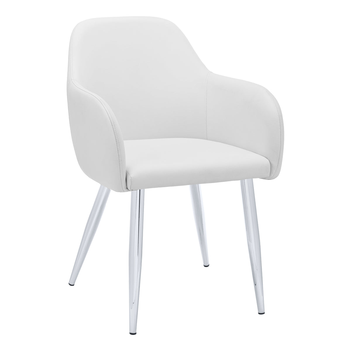 Hollis White Leather-Look & Chrome Dining Chair (Set of 2) | Ortholuxe Home - Photo 2