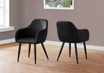 Hollis Black Leather-Look Dining Chair (Set of 2) | Ortholuxe Home