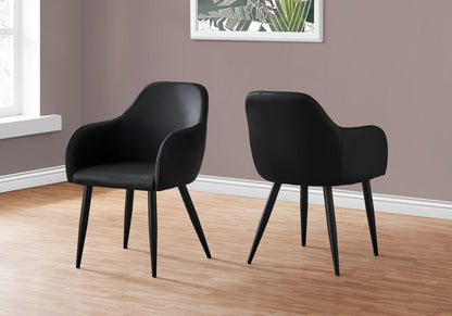 Hollis Black Leather-Look Dining Chair (Set of 2) | Ortholuxe Home