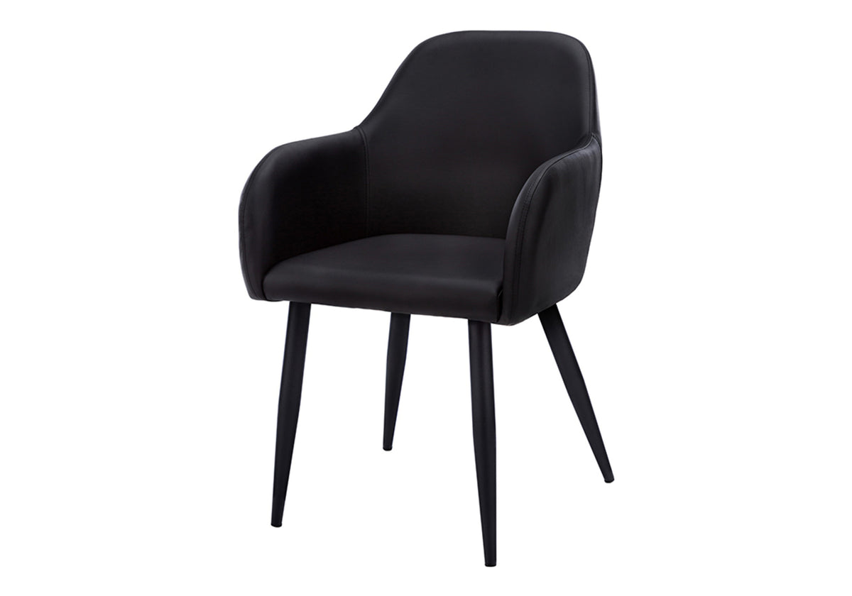 Hollis Black Leather-Look Dining Chair (Set of 2) | Ortholuxe Home - Photo 2