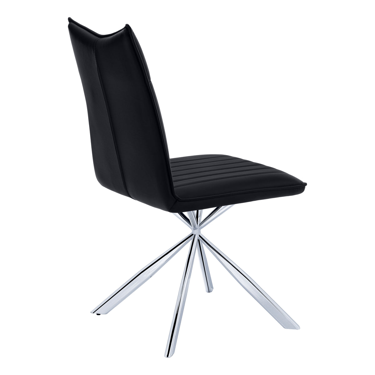 Jade Black Leather-Look & Chrome Dining Chair (Set of 2) | Ortholuxe Home - Photo 4