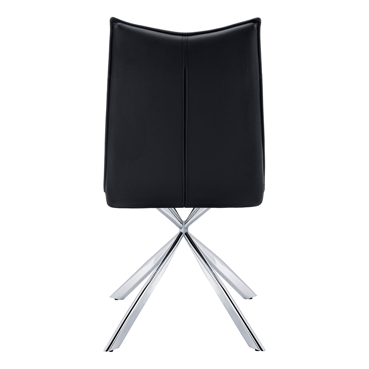 Jade Black Leather-Look & Chrome Dining Chair (Set of 2) | Ortholuxe Home - Photo 6
