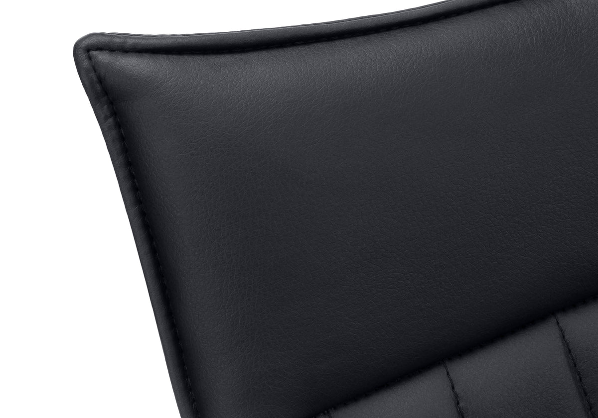 Jade Black Leather-Look & Chrome Dining Chair (Set of 2) | Ortholuxe Home - Photo 7