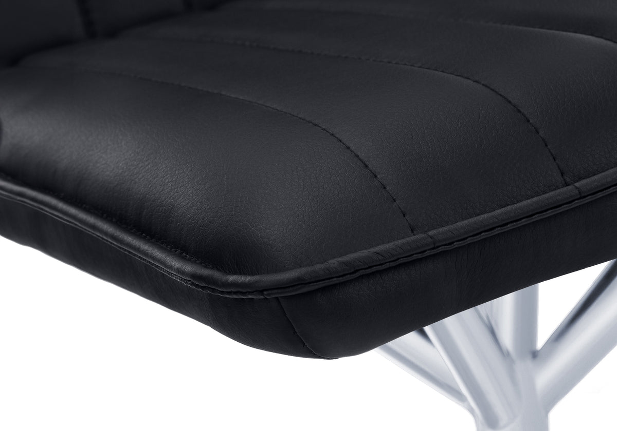 Jade Black Leather-Look & Chrome Dining Chair (Set of 2) | Ortholuxe Home - Photo 8