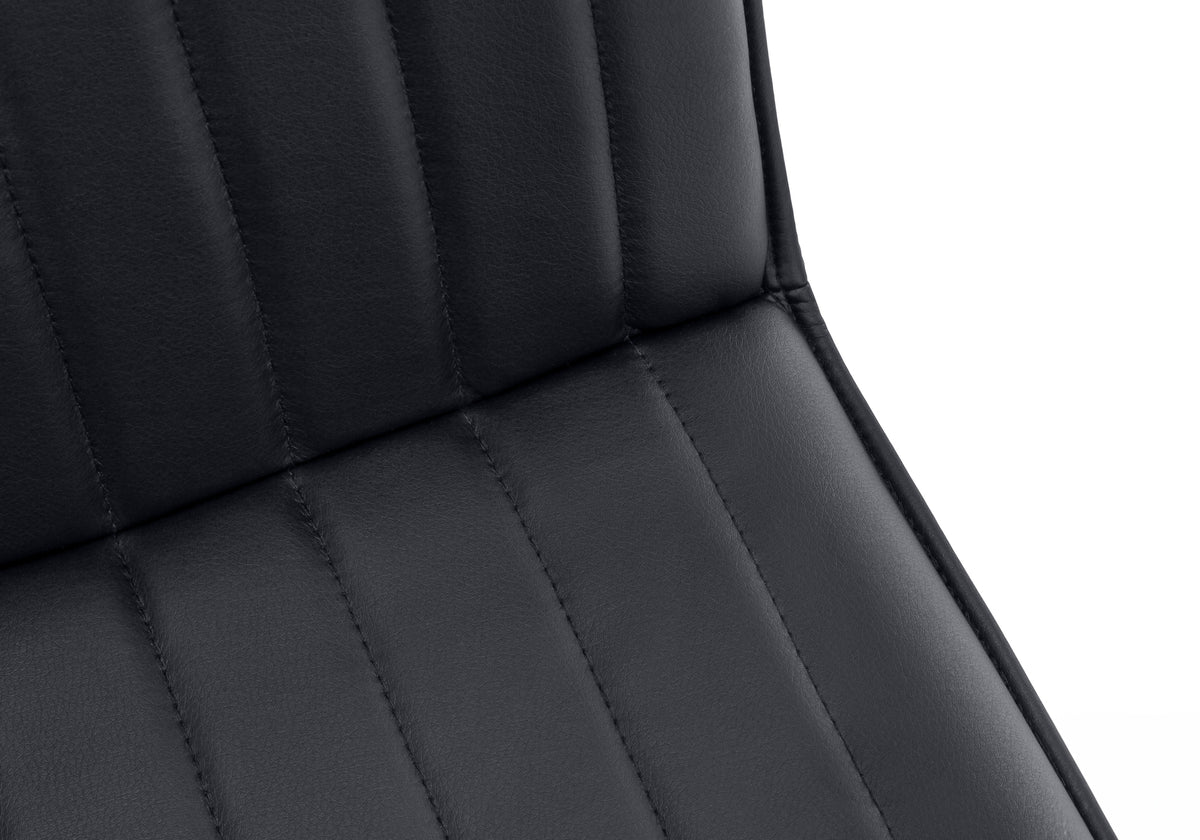Jade Black Leather-Look & Chrome Dining Chair (Set of 2) | Ortholuxe Home - Photo 9