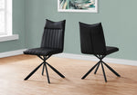 Jade Black Leather-Look Dining Chair (Set of 2) | Ortholuxe Home