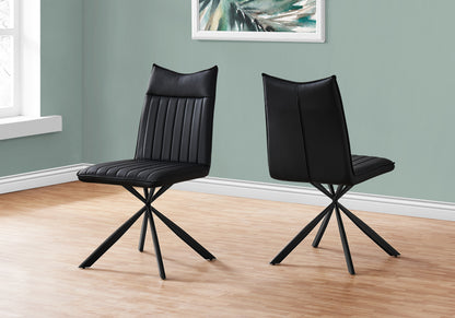 Jade Black Leather-Look Dining Chair (Set of 2) | Ortholuxe Home