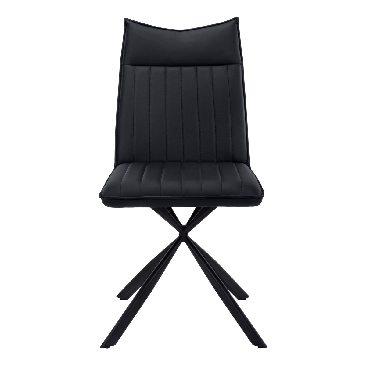 Jade Black Leather-Look Dining Chair (Set of 2) | Ortholuxe Home - Photo 3
