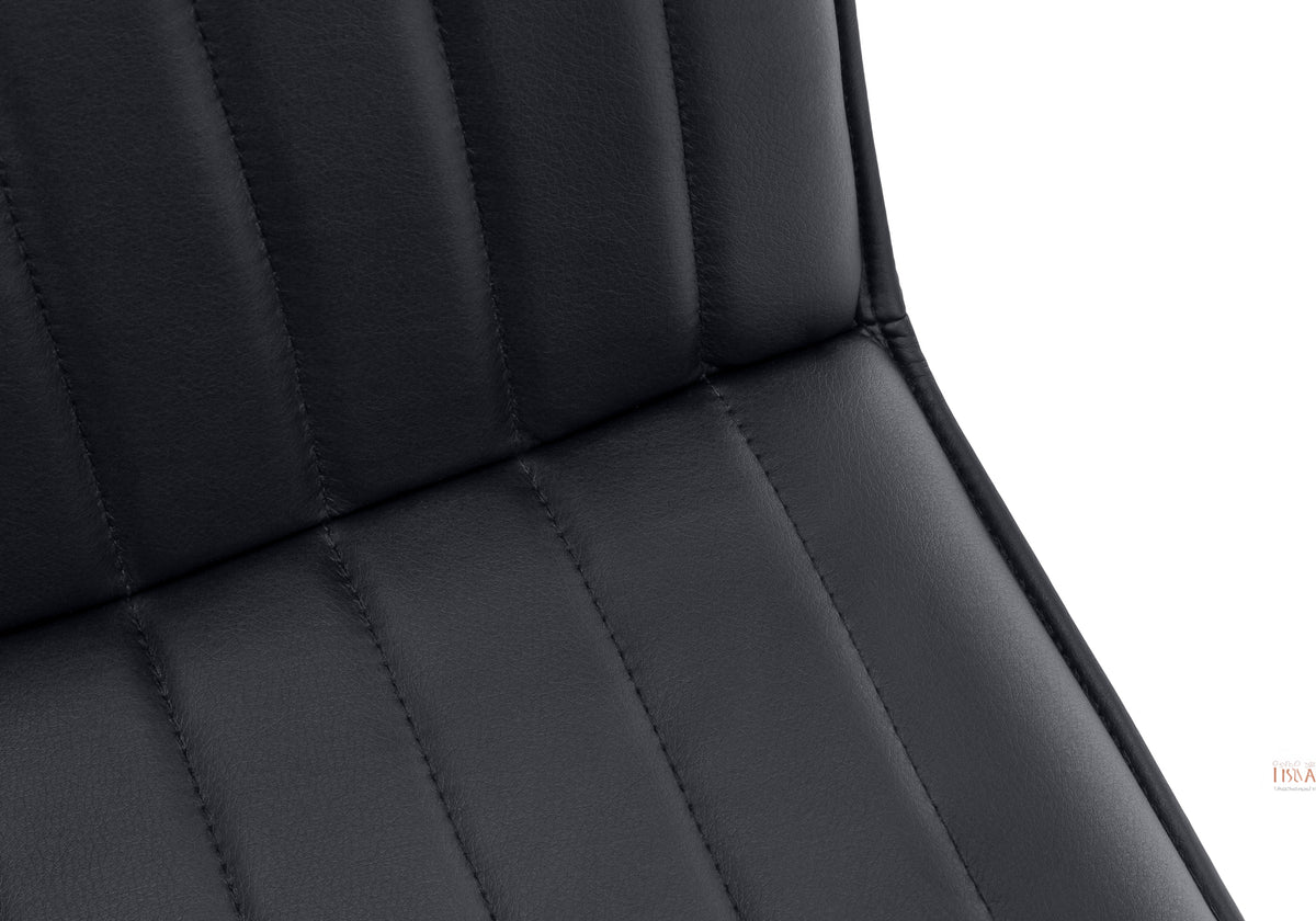 Jade Black Leather-Look Dining Chair (Set of 2) | Ortholuxe Home - Photo 9