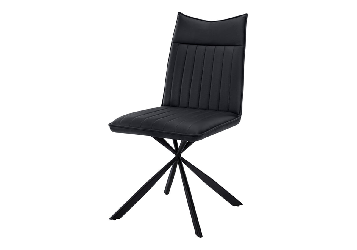 Jade Black Leather-Look Dining Chair (Set of 2) | Ortholuxe Home - Photo 2