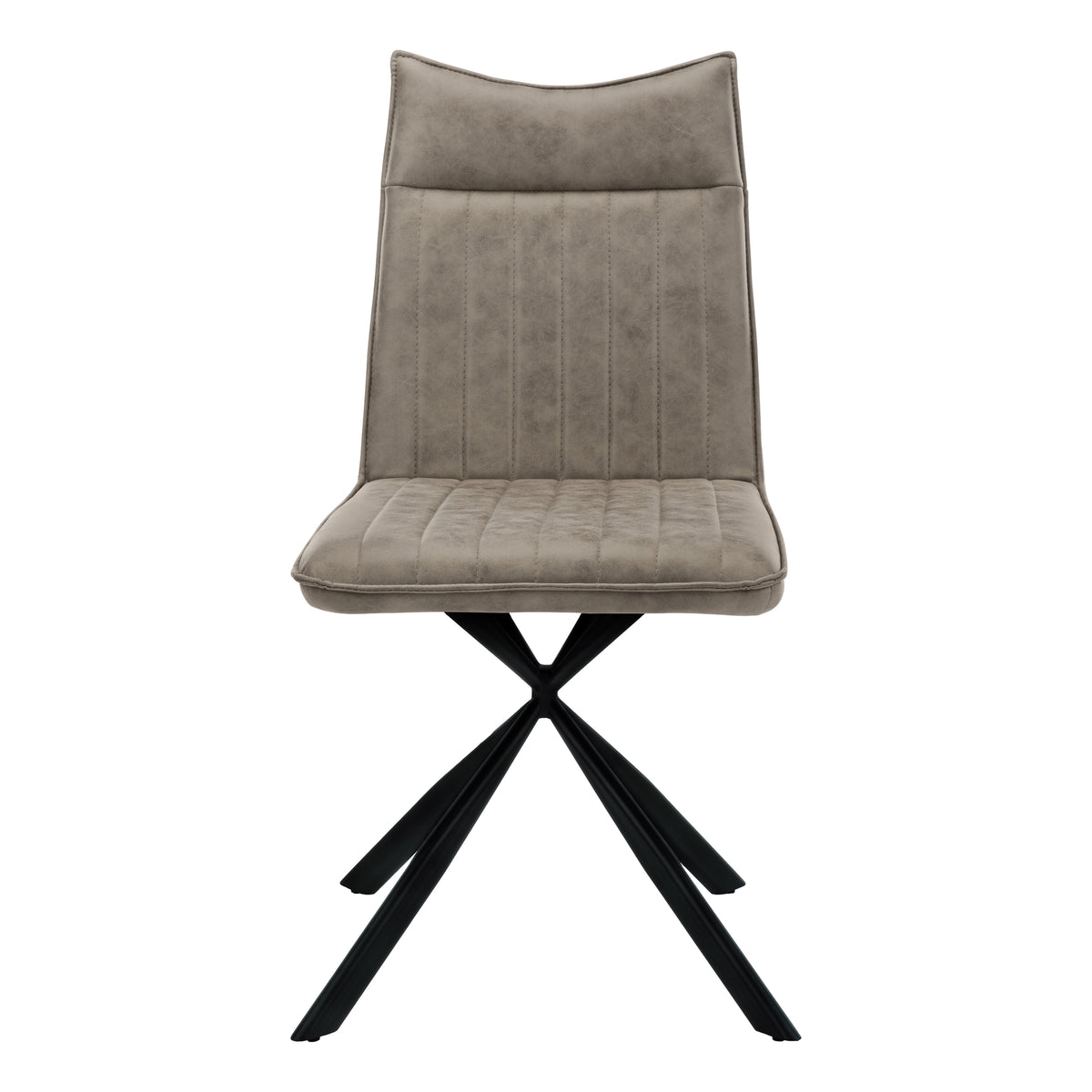 Jade Taupe Fabric & Black Metal Dining Chair (Set of 2) | Ortholuxe Home - Photo 3