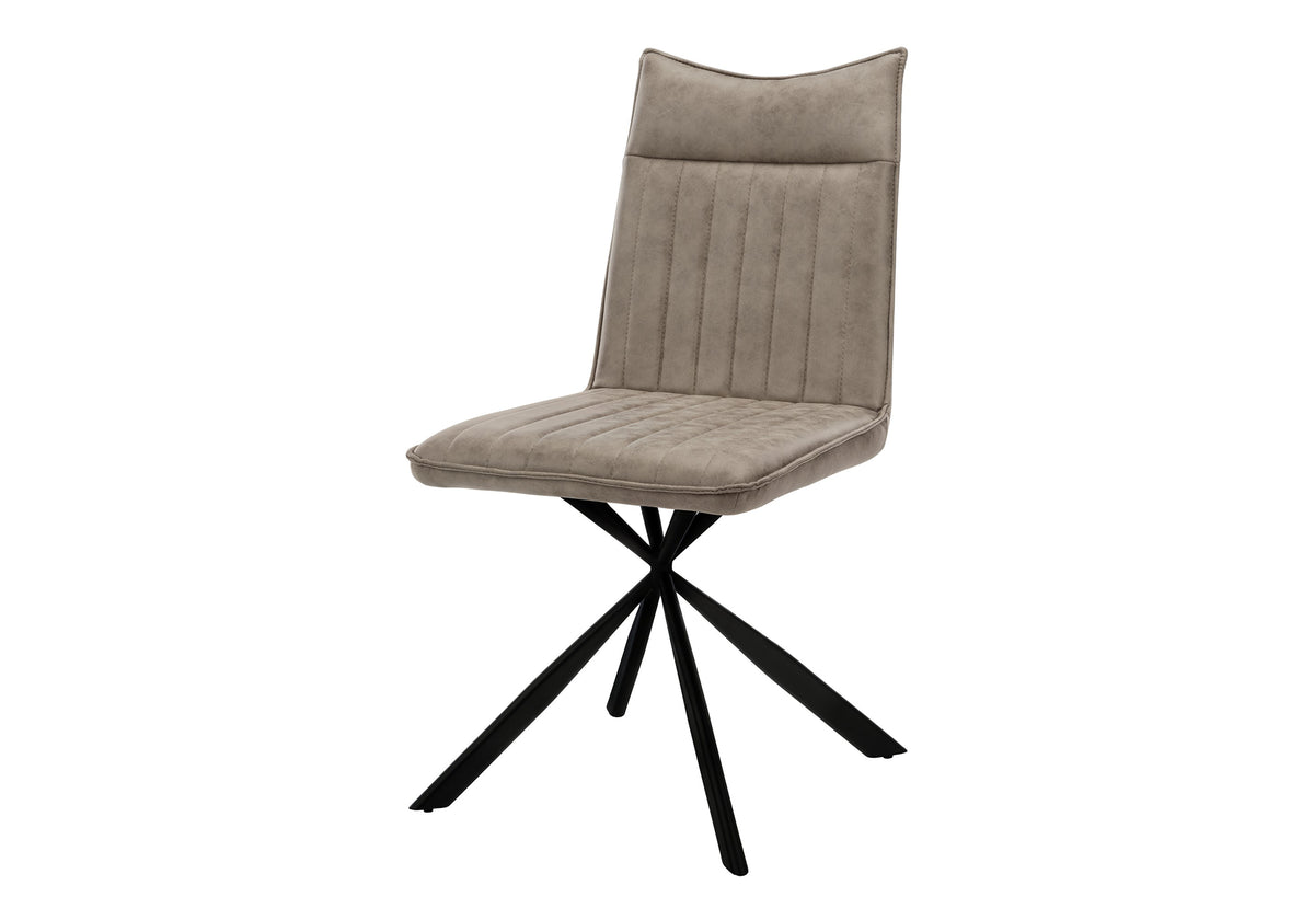 Jade Taupe Fabric & Black Metal Dining Chair (Set of 2) | Ortholuxe Home - Photo 2