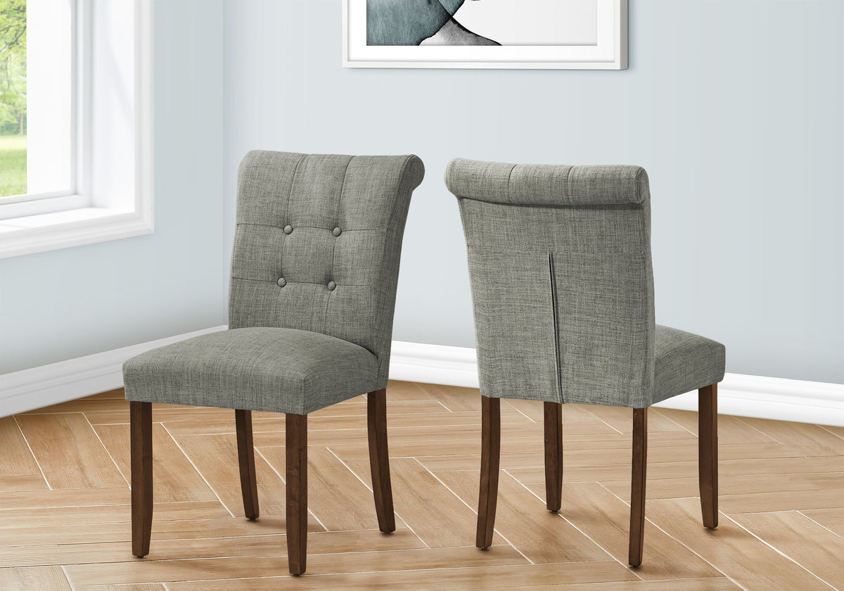 Jade Upholstered Grey Fabric Dining Chair (Set of 2) | Ortholuxe Home