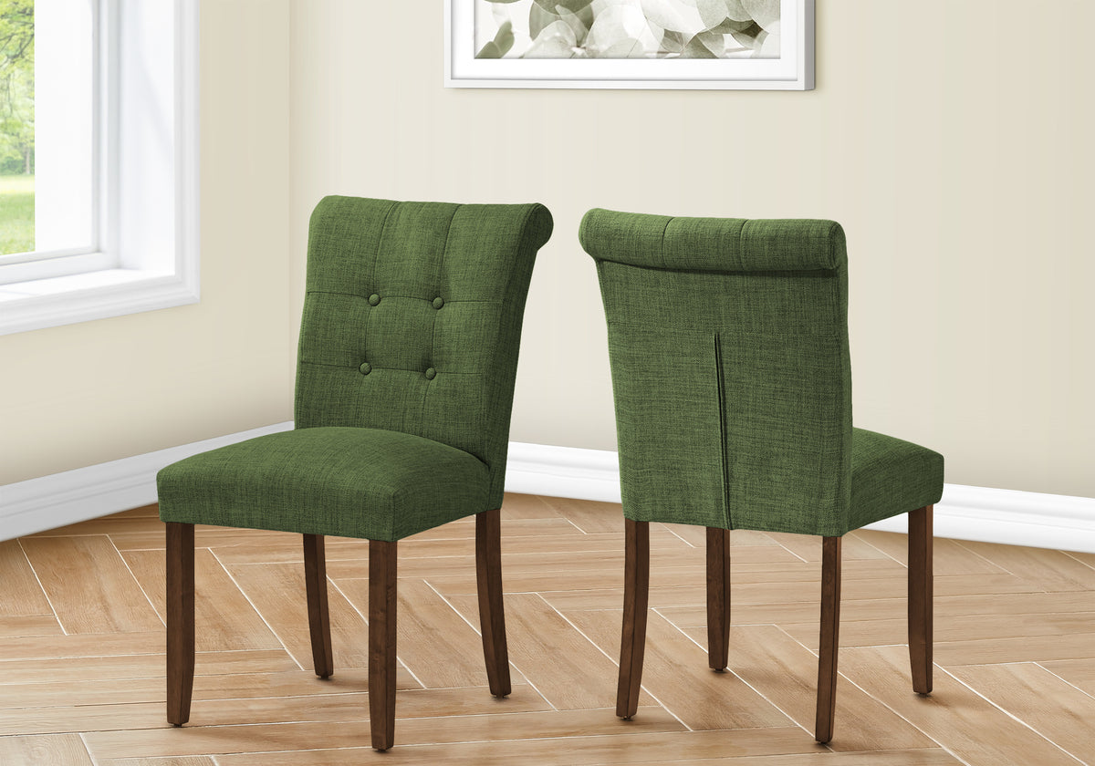 Jade Upholstered Green Fabric Dining Chair (Set of 2) | Ortholuxe Home