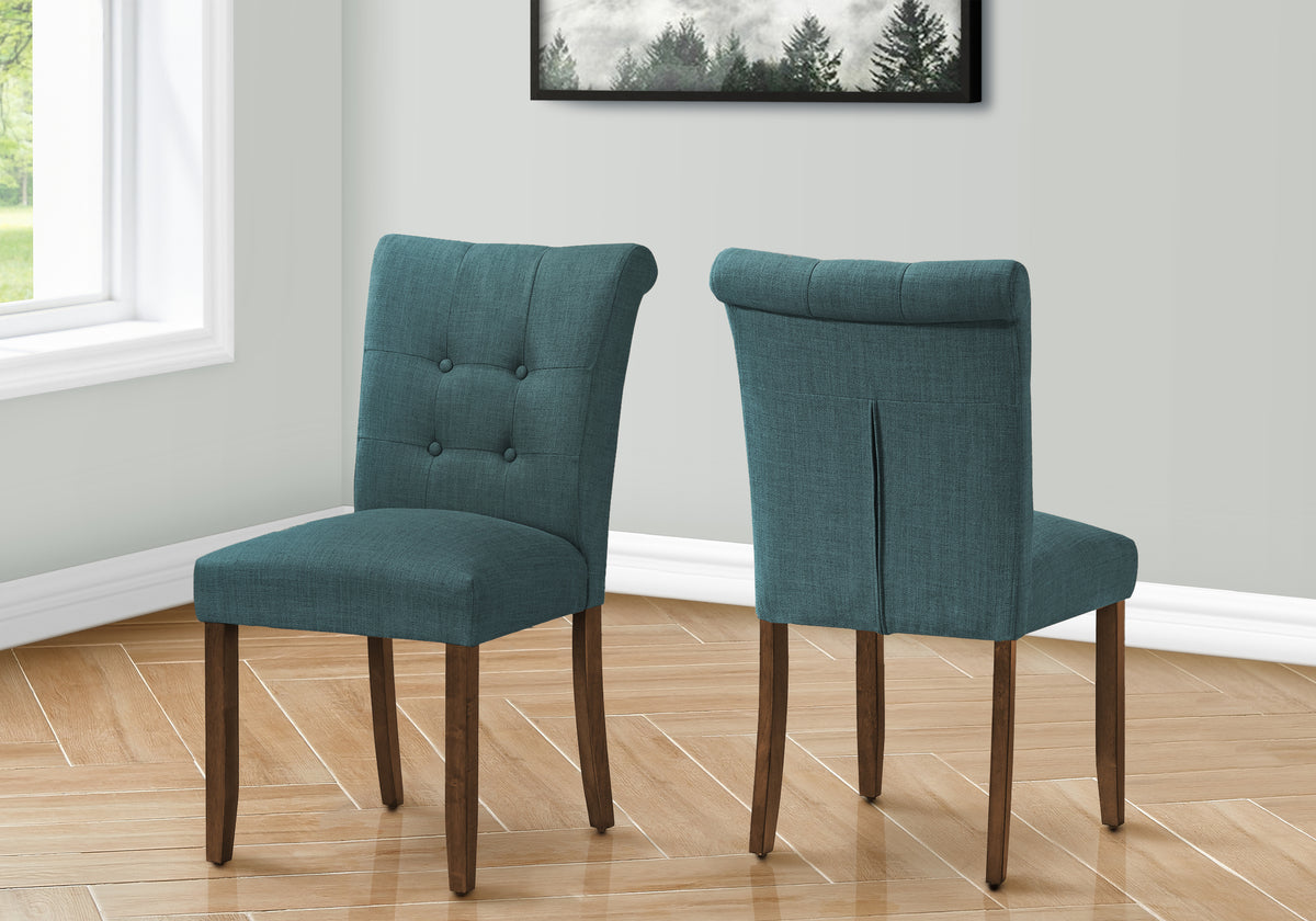 Keaton Upholstered Blue Fabric Dining Chair (Set of 2) | Ortholuxe Home