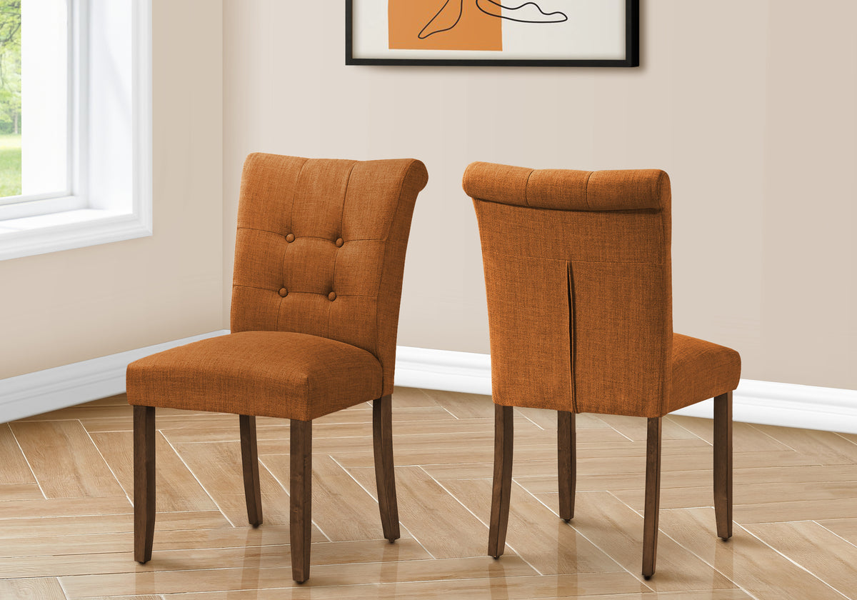 Keaton Upholstered Orange Fabric Dining Chair (Set of 2) | Ortholuxe Home