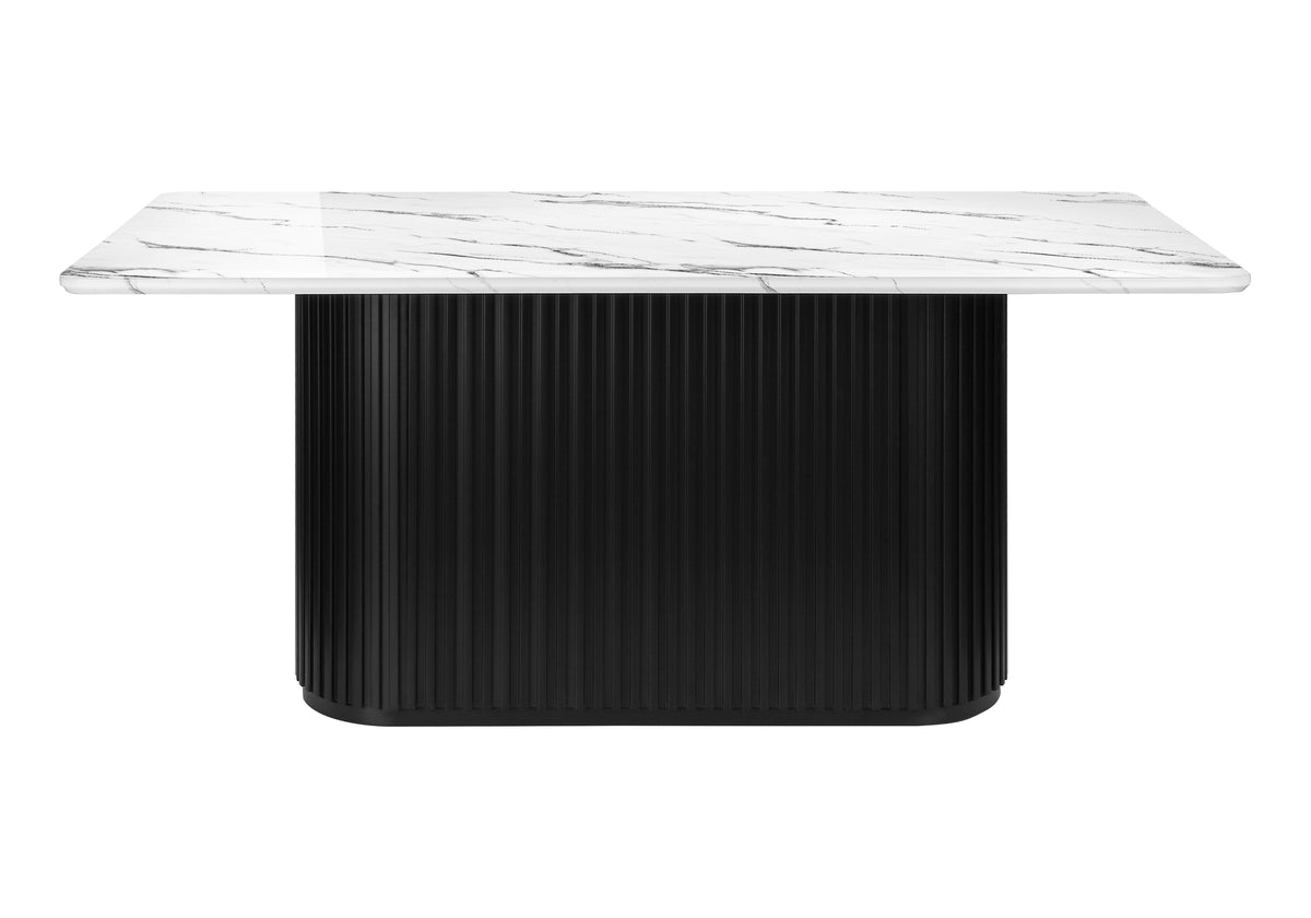 Keaton White Faux Marble Dining Table | Ortholuxe Home - Photo 3