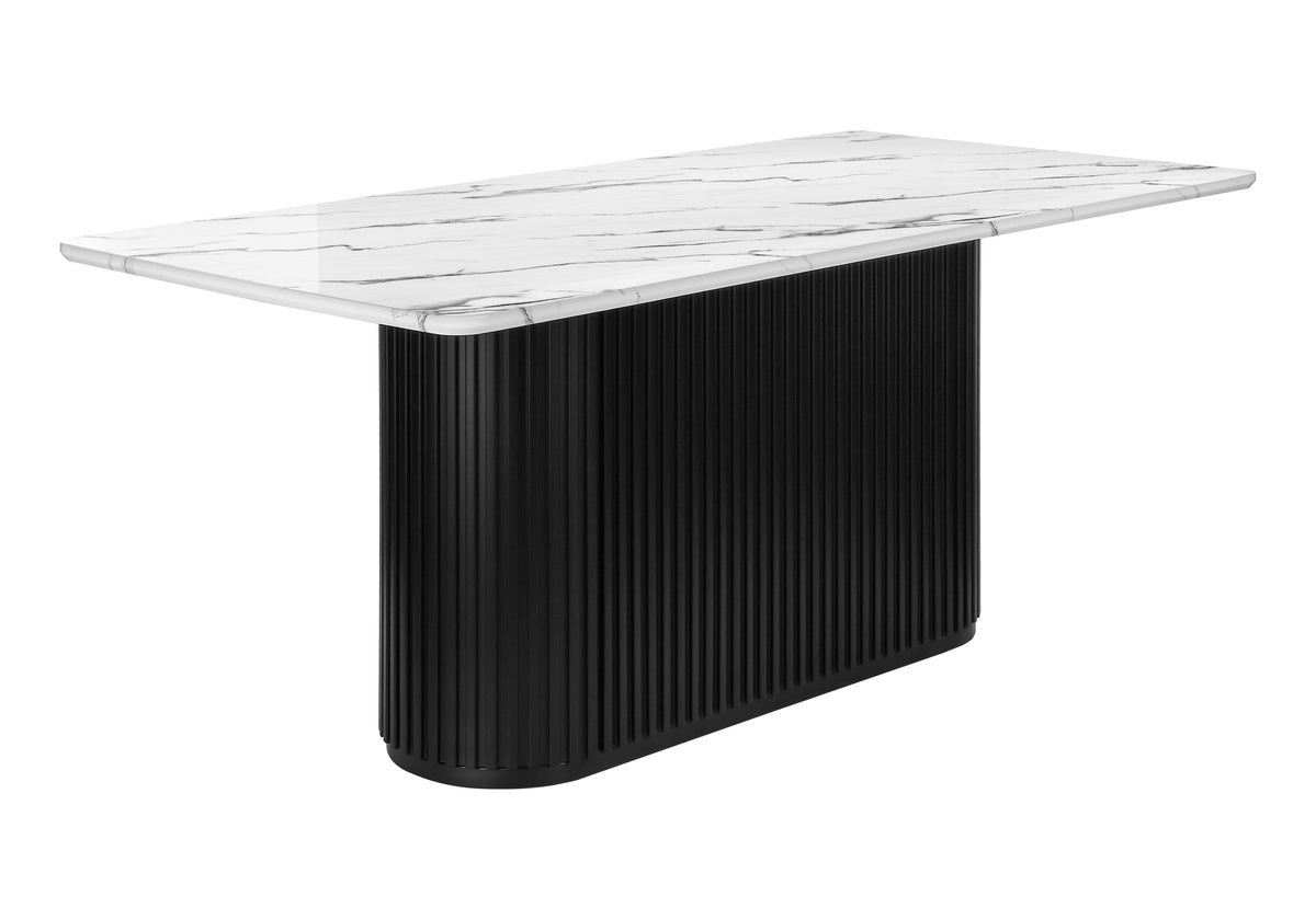 Keaton White Faux Marble Dining Table | Ortholuxe Home - Photo 5