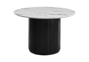 Keaton White Faux Marble Dining Table | Ortholuxe Home - Photo 2