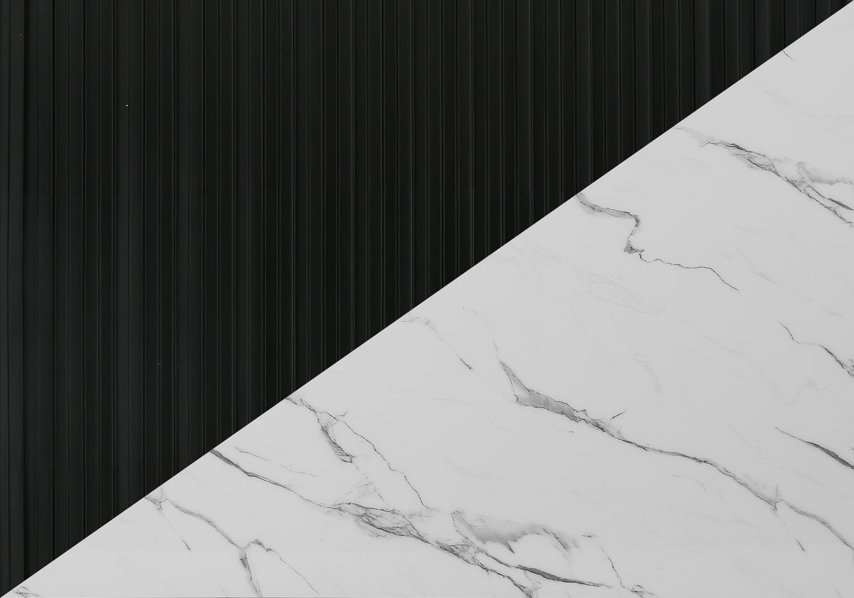 Keaton White Faux Marble Dining Table | Ortholuxe Home - Photo 3