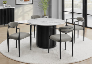 Keaton White Faux Marble Dining Table | Ortholuxe Home