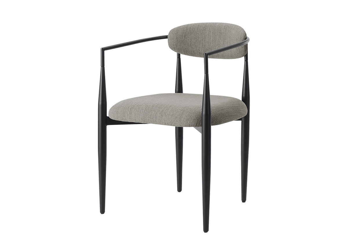 Keaton Grey Fabric & Black Metal Dining Chair (Set of 2) | Ortholuxe Home - Photo 2