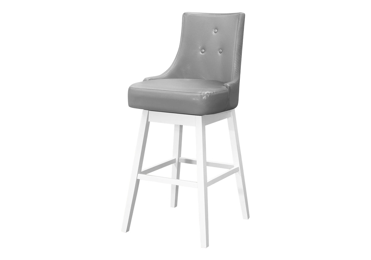 Madison Grey Leather-Look Barstool (Set of 2) | Ortholuxe Home - Photo 2