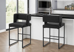 Madison Black PU Barstool (Set of 2) | Ortholuxe Home