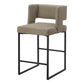 Nara Brown Fabric Barstool (Set of 2) | Ortholuxe Home - Photo 2