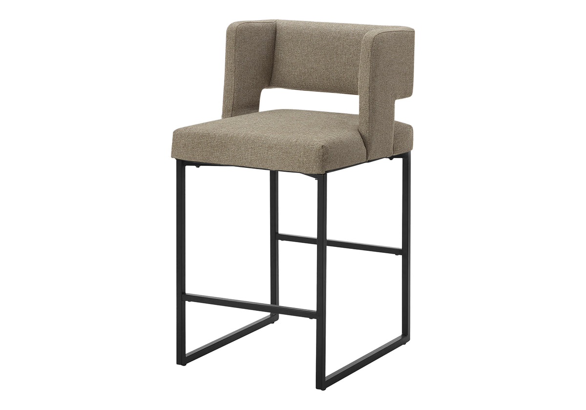 Nara Brown Fabric Barstool (Set of 2) | Ortholuxe Home - Photo 2