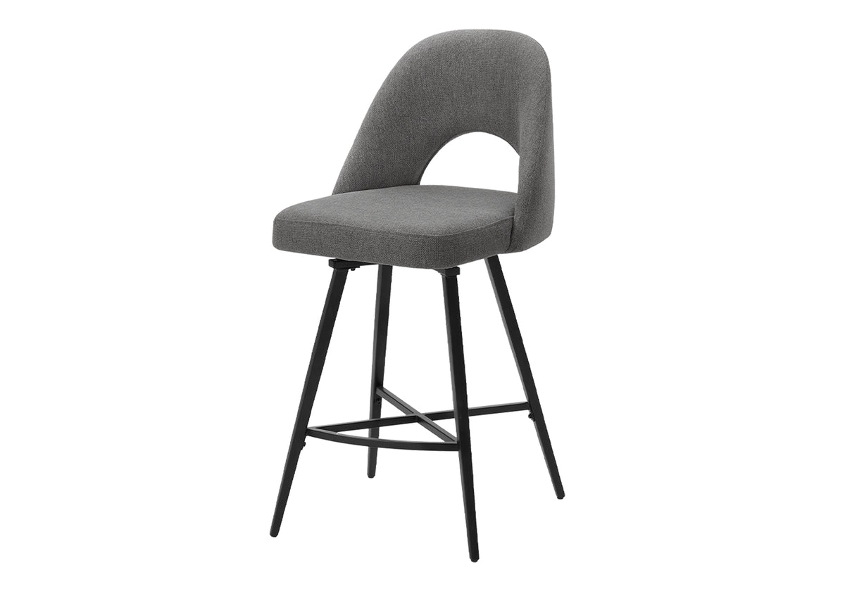 Nara Grey Fabric Barstool (Set of 2) | Ortholuxe Home - Photo 2