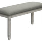 Nara Upholstered Grey Fabric Bench | Ortholuxe Home - Photo 3