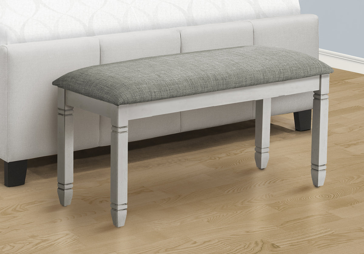 Nara Upholstered Grey Fabric Bench | Ortholuxe Home - Photo 2
