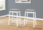 Onyx Grey Leather-Look Barstool (Set of 2) | Ortholuxe Home