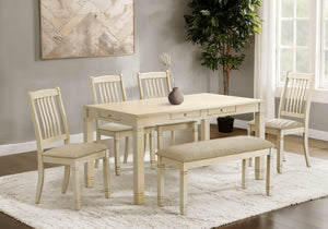 Onyx Antique White Veneer Dining Table | Ortholuxe Home