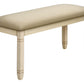 Onyx Upholstered Beige Fabric Bench | Ortholuxe Home - Photo 3