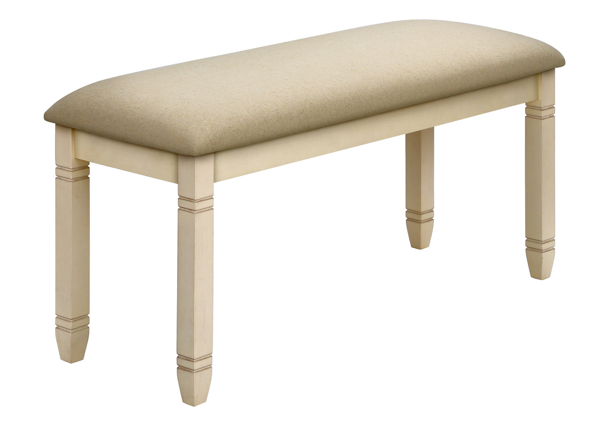 Onyx Upholstered Beige Fabric Bench | Ortholuxe Home - Photo 3