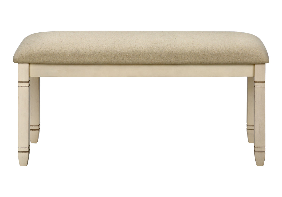 Onyx Upholstered Beige Fabric Bench | Ortholuxe Home - Photo 4